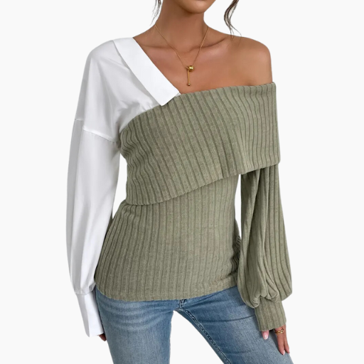 Asymmetric Off-Shoulder Sweater